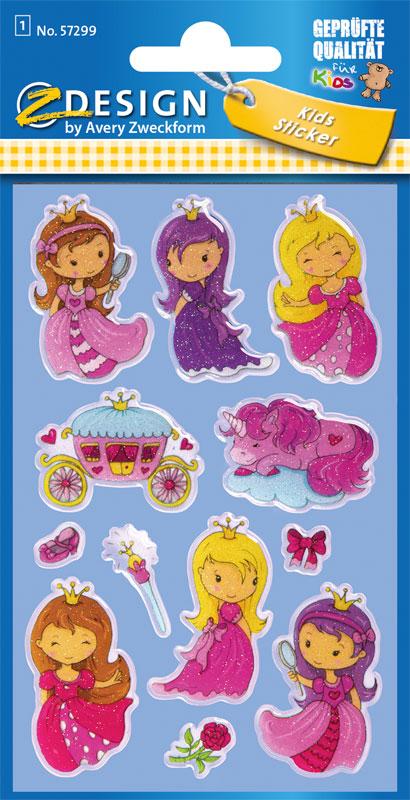 Glossy Stickers Princess 12 Stickers